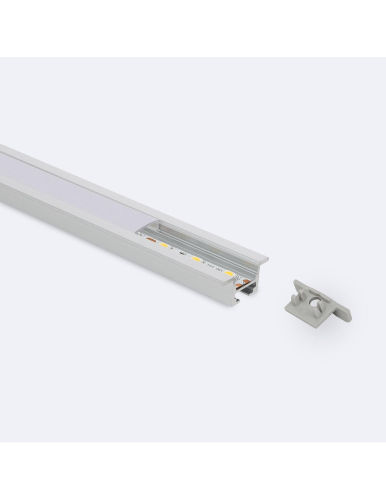 Profilé Aluminium Encastré Plafond avec Clips 1m pour Rubans LED jusqu'à 12mm