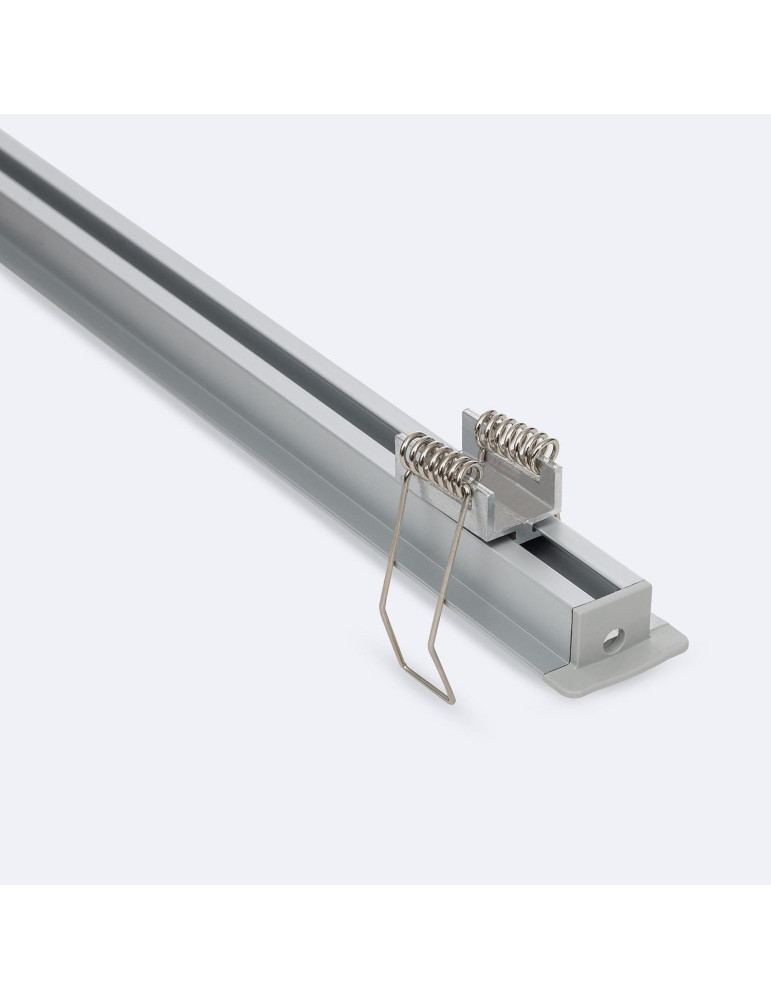 Profilé Aluminium Encastré Plafond avec Clips 1m pour Rubans LED jusqu'à 12mm