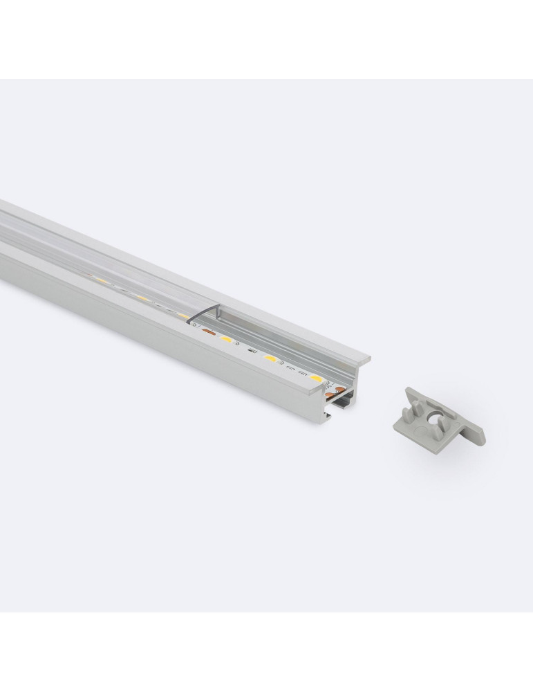 Profilé Aluminium Encastré Plafond avec Clips 1m pour Rubans LED jusqu'à 12mm