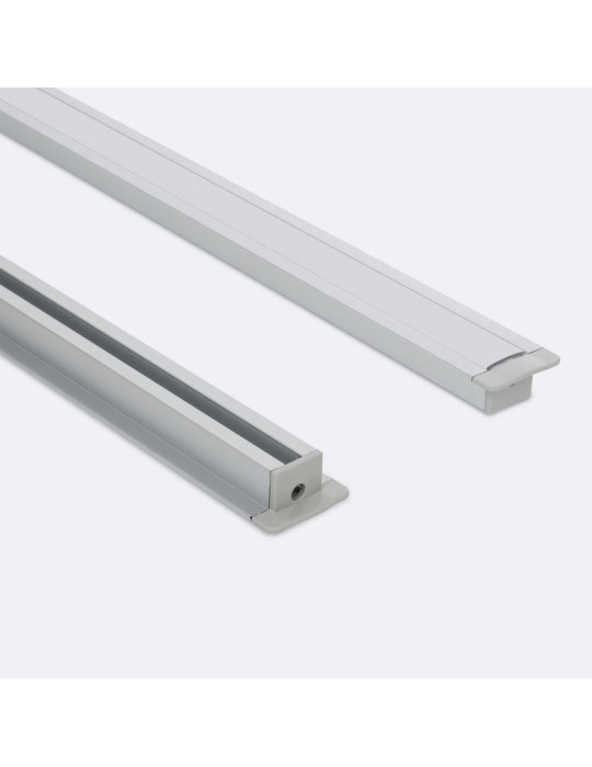 Profilé Aluminium Encastré Plafond avec Clips 1m pour Rubans LED jusqu'à 12mm