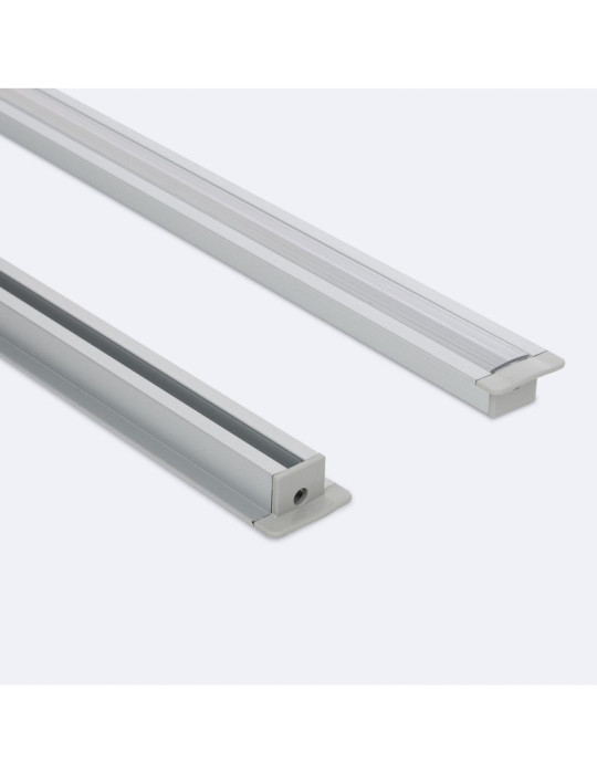 Profilé Aluminium Encastré Plafond avec Clips 1m pour Rubans LED jusqu'à 12mm