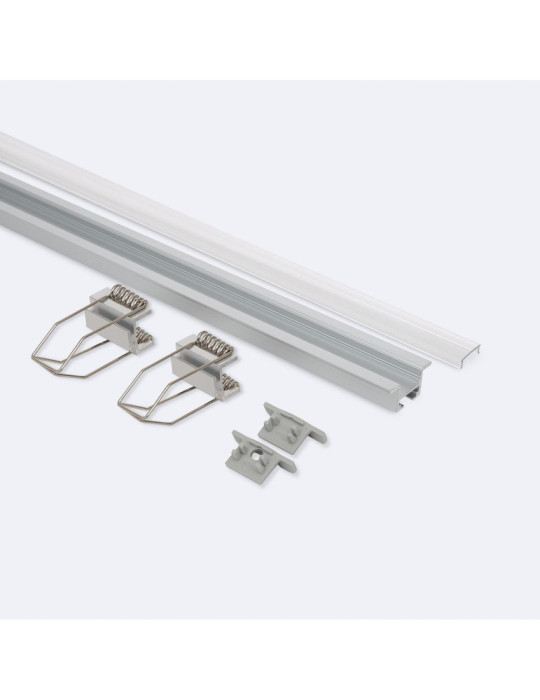 Profilé Aluminium Encastré Plafond avec Clips 1m pour Rubans LED jusqu'à 12mm