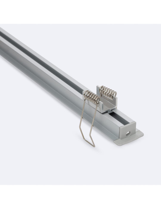 Profilé Aluminium Encastré Plafond avec Clips 1m pour Rubans LED jusqu'à 12mm