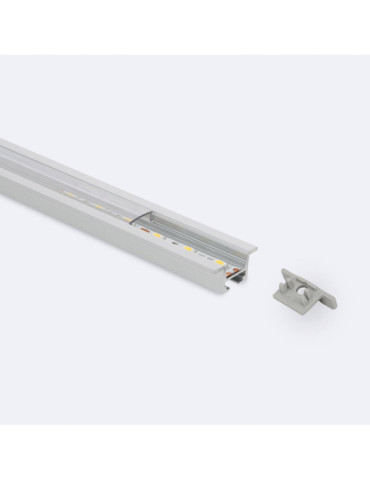 Profilé Aluminium Encastré Plafond avec Clips 1m pour Rubans LED jusqu'à 12mm