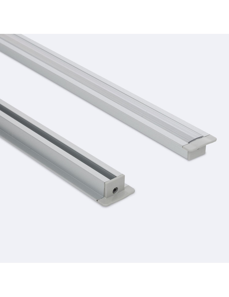 Profilé Aluminium Encastré Plafond avec Clips 1m pour Rubans LED jusqu'à 12mm