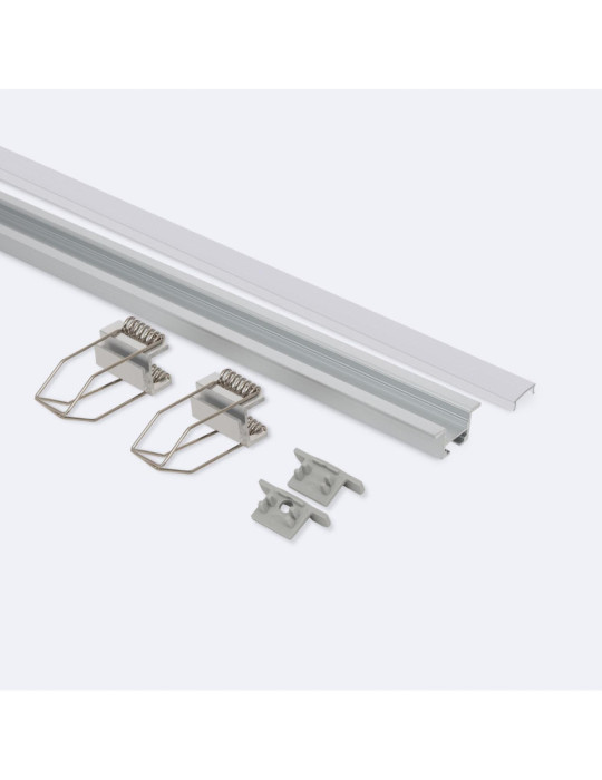Profilé Aluminium Encastré Plafond avec Clips 1m pour Rubans LED jusqu'à 12mm