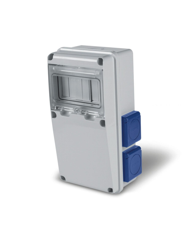 Coffret Électrique 6 Modules DIN 4 Prises TYPE F IP54 Enerbox SCAME