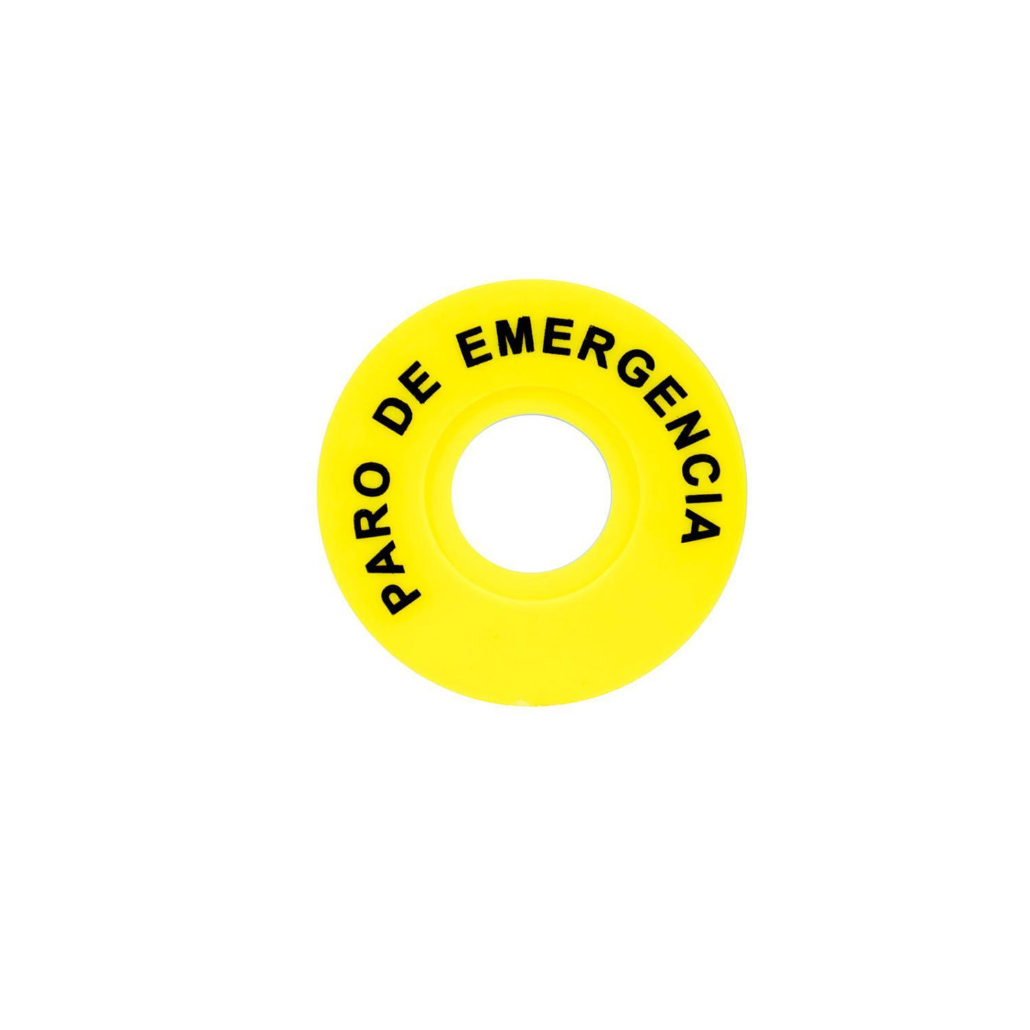 Étiquette Arrêt d'Urgence pour Bouton-Poussoir MAXGE Ø40mm Jaune