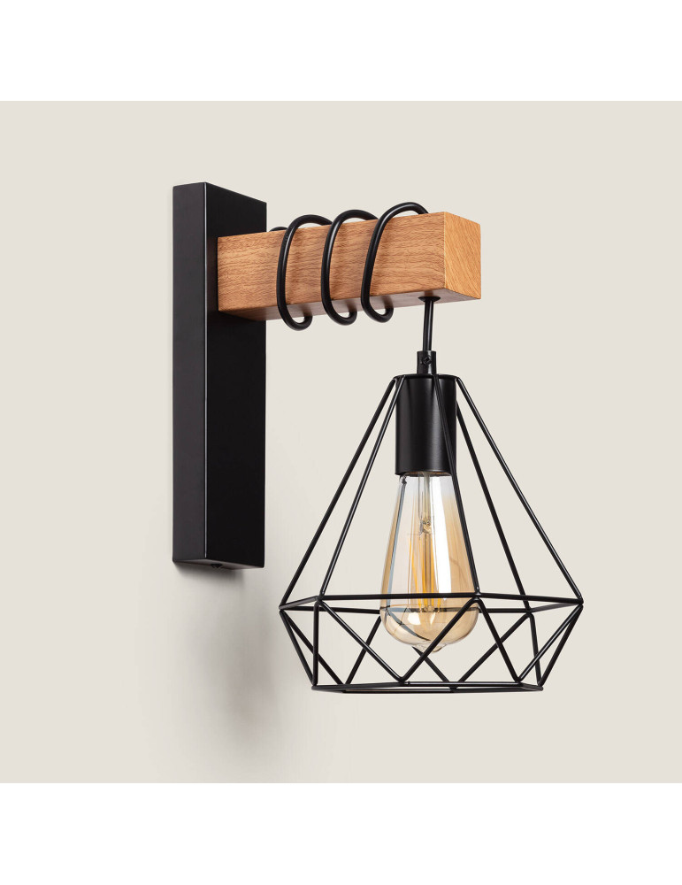 Lampe Murale Métal et Bois Sardo
