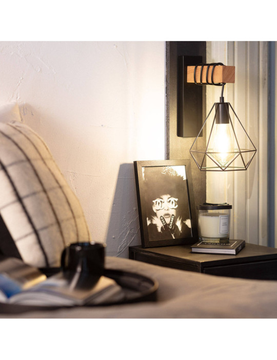 Lampe Murale Métal et Bois Sardo