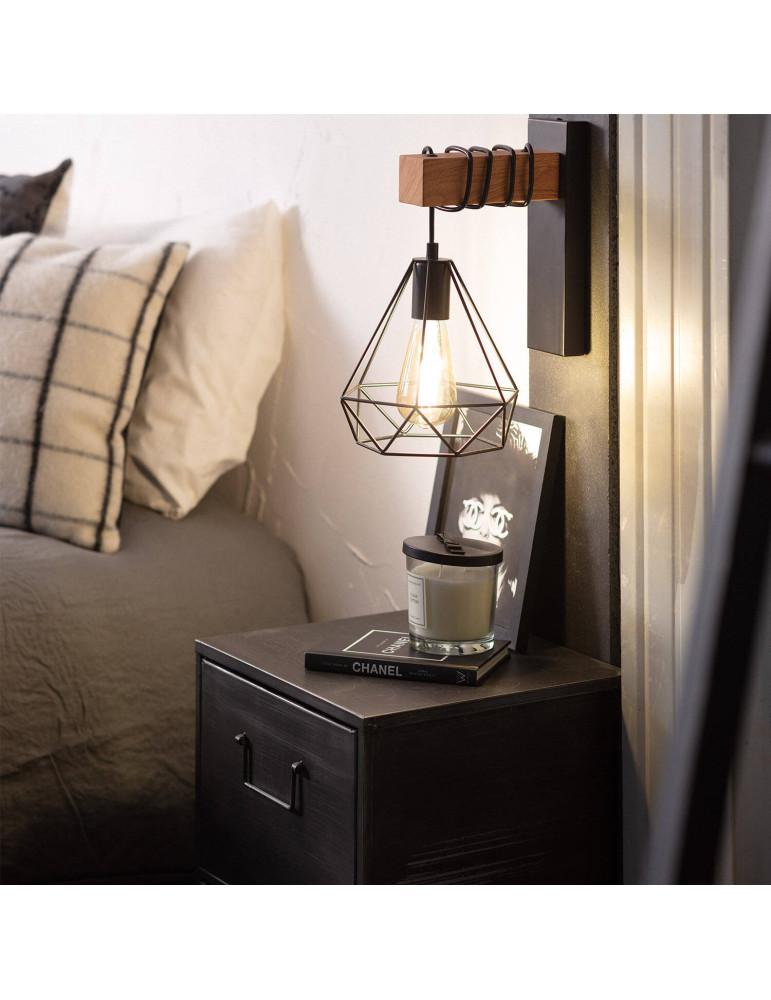 Lampe Murale Métal et Bois Sardo