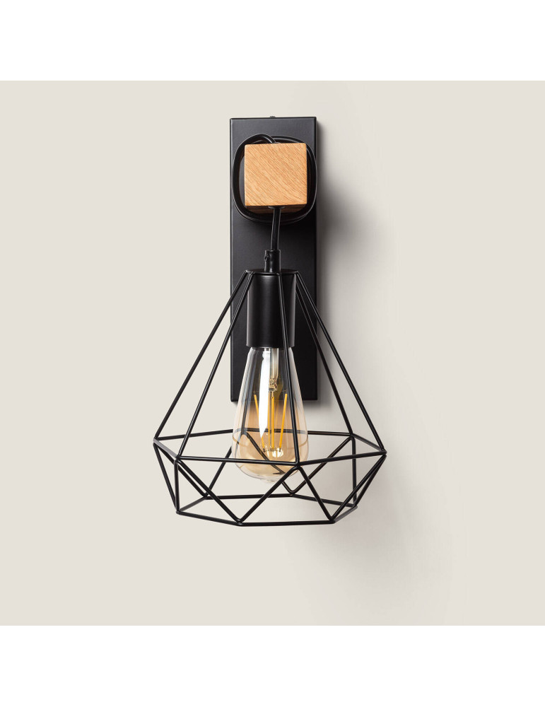 Lampe Murale Métal et Bois Sardo