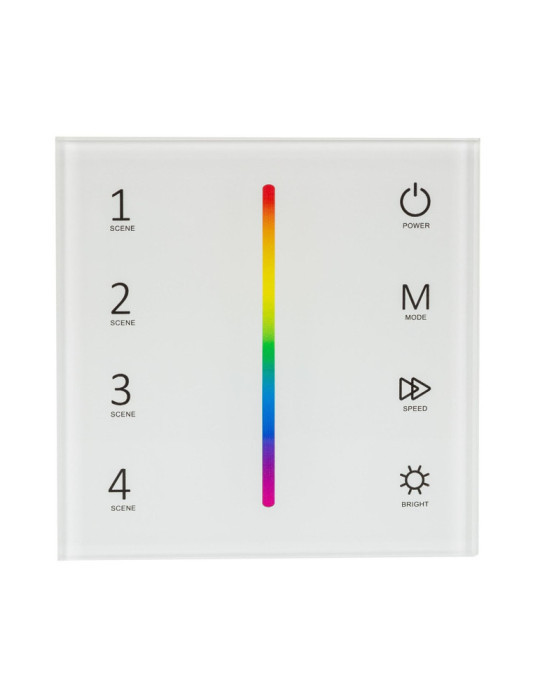 Contrôleur Variateur Murale Tactile pour Ruban LED 12/24V DC RGB RF