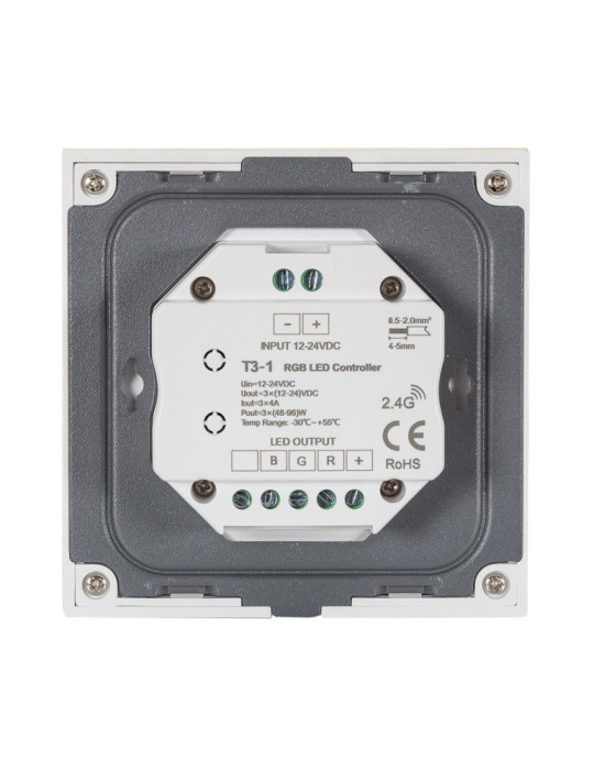 Contrôleur Variateur Murale Tactile pour Ruban LED 12/24V DC RGB RF