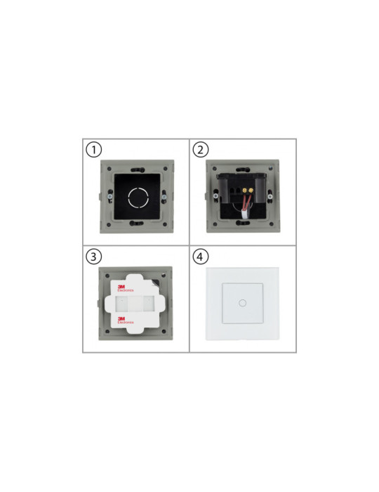Interruptor Simple Pulsador con Marco Cristal Modern