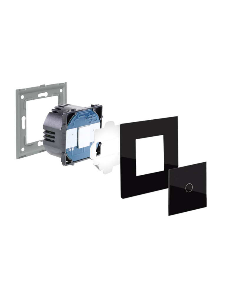 Bouton Poussoir Simple avec Plaque Crystal
