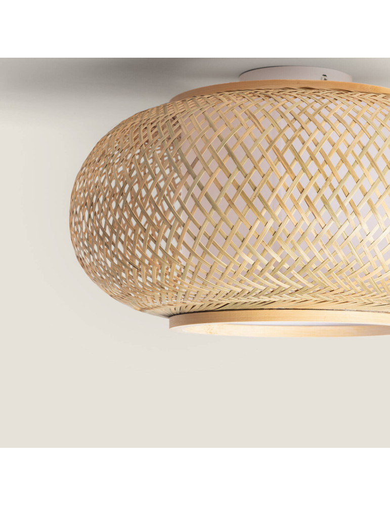 Plafonnier LED Rond Bambou Ø400 mm Denia