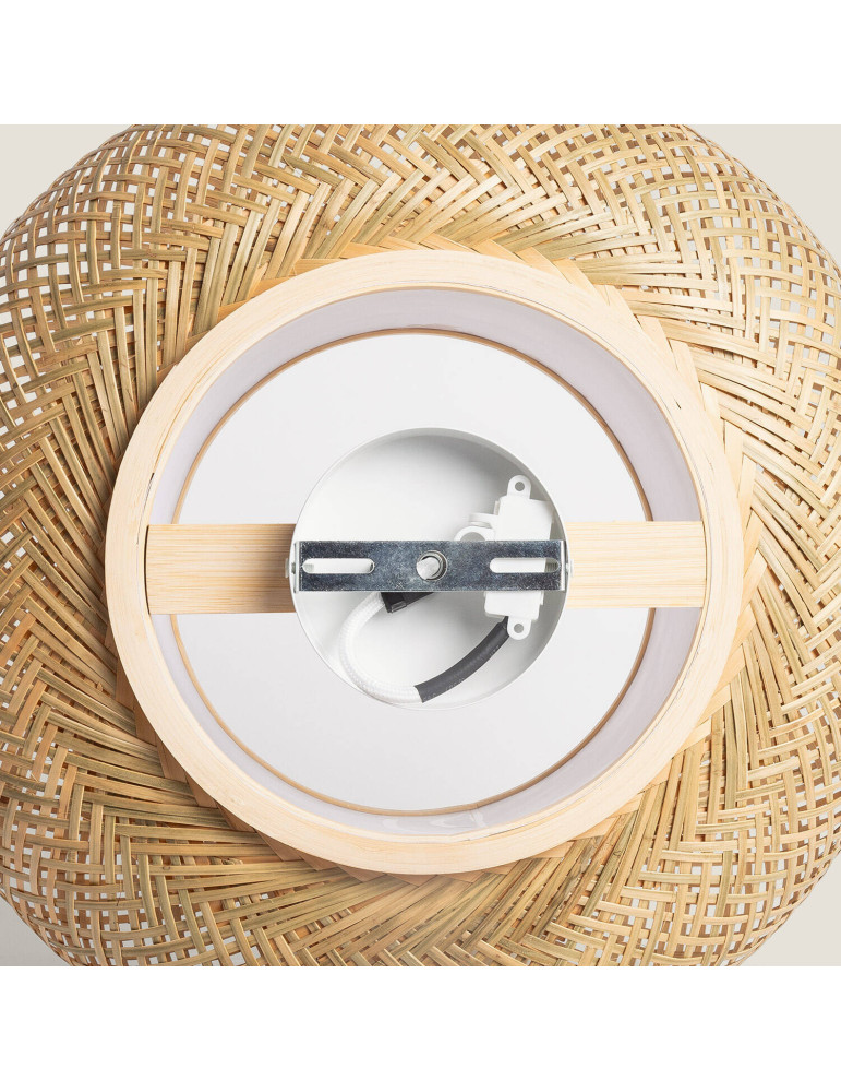 Plafonnier LED Rond Bambou Ø400 mm Denia