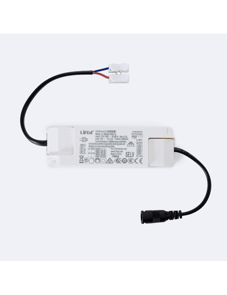 Driver LIFUD Dimmable 1-10V 220-240V No Flicker Sortie 25-42V 350-500mA 15-20W LF-ABA020-0500-42 Driver LIFUD Dimmable 1-10V 220-240V No Flicker Sortie 25-42V 350-500mA 15-20W LF-ABA020-0500-42