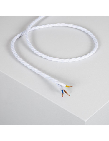 Câble Électrique Textile Tressé Blanc