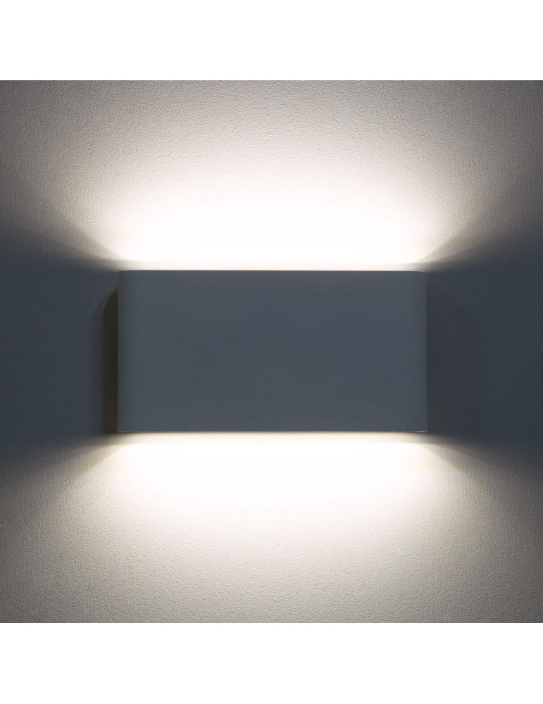 Applique Murale LED Extérieure Einar 12W Éclairage Double Face Rectangulaire Blanche