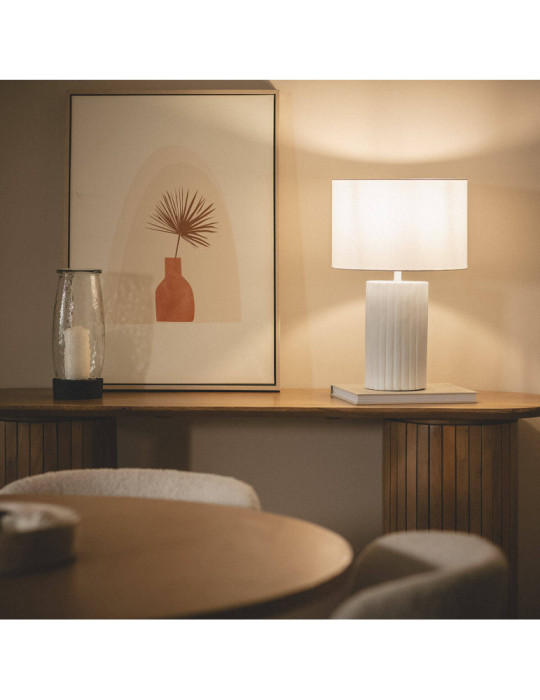 Lampe à Poser Résine et Lin Agate