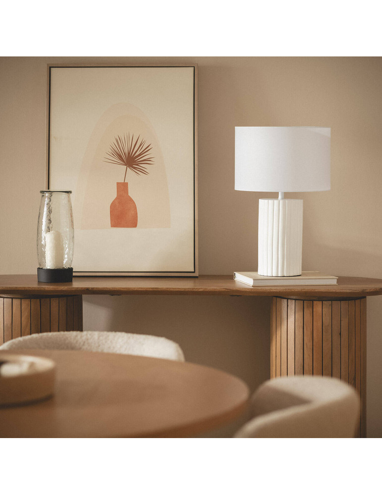 Lampe à Poser Résine et Lin Agate