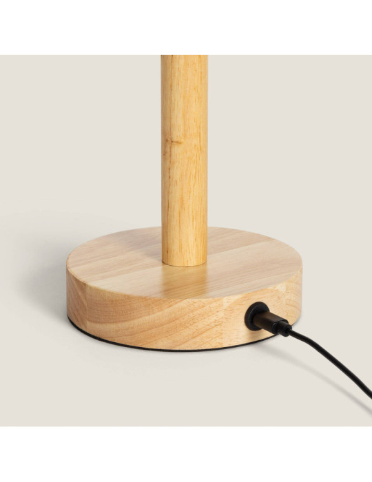 Lampe à Poser LED Bois 1W Portable avec Batterie USB Rechargeable Folgosa