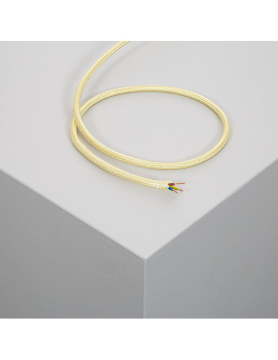 Câble Électrique Textile Doré