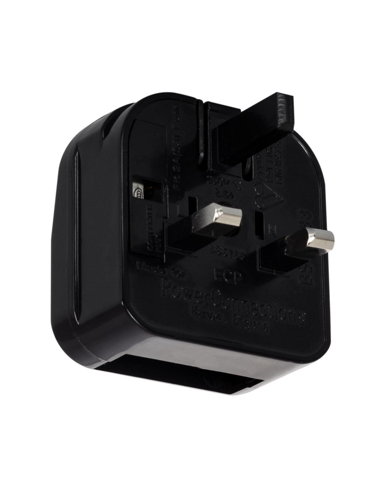 Adaptateur Prise Type C Tête Plate avec Câble Droit à Prise Type G (UK) Adaptateur Prise Type C Tête Plate avec Câble Droit à Prise Type G (UK)