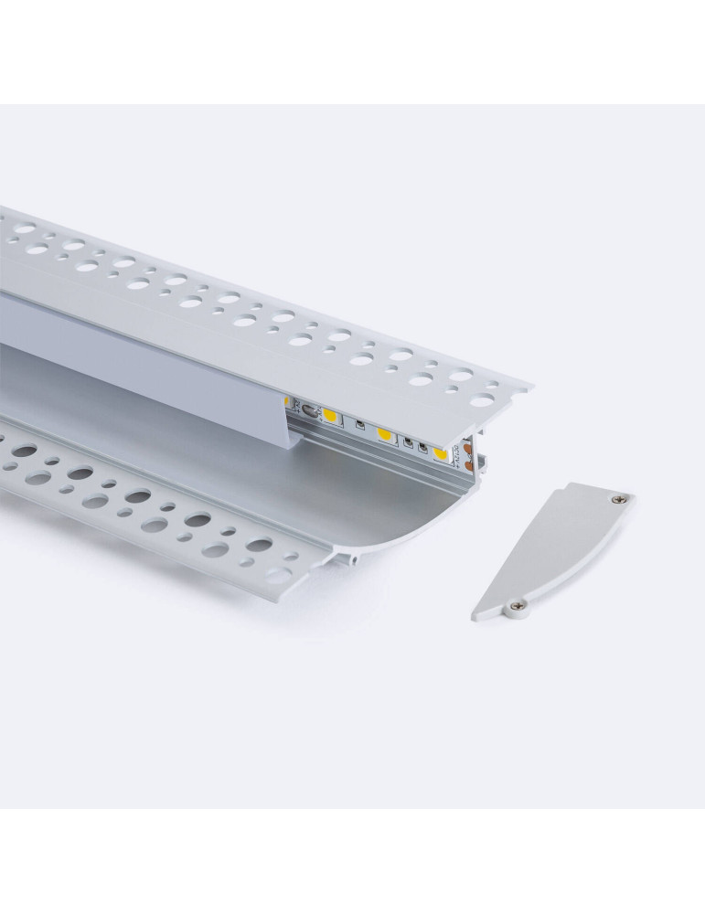 Profilé Aluminium Encastré pour Plâtre/Placo 2m Pour Ruban LED jusqu'à 12mm