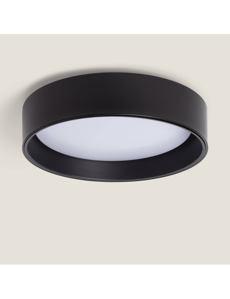 Plafonnier LED Rond Métal 15W CCT Sélectionnable Design Black Ø350 mm