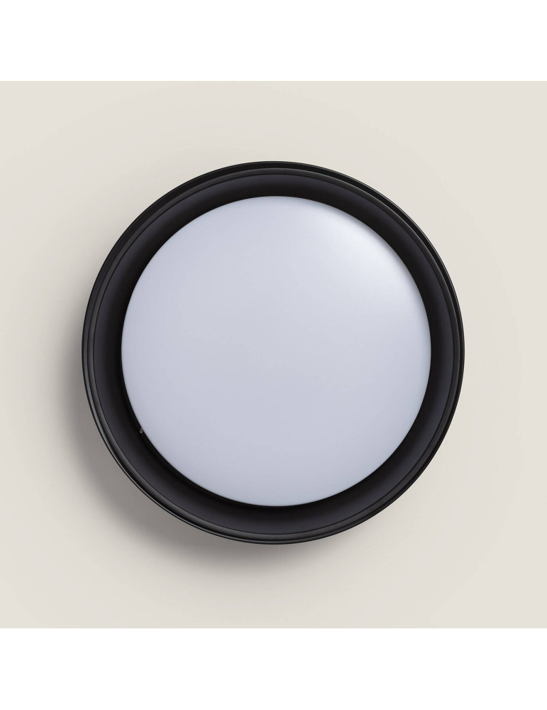 Plafonnier LED Rond Métal 15W CCT Sélectionnable Design Black Ø350 mm