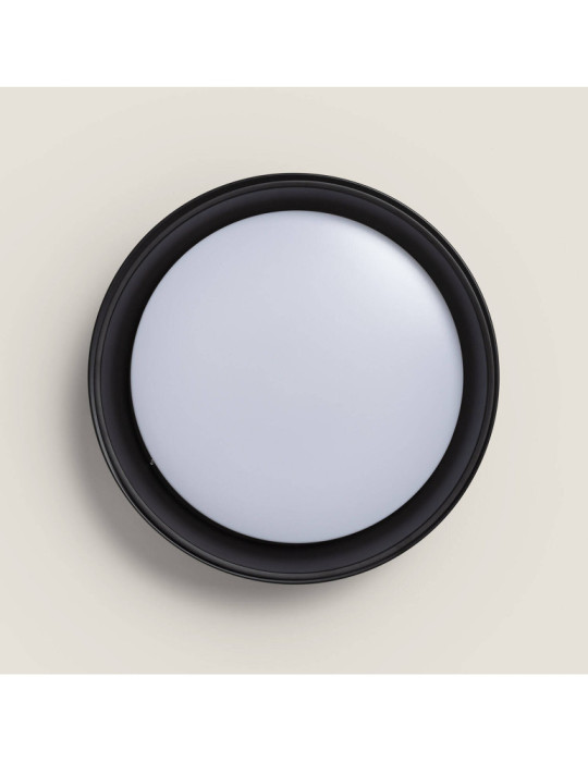 Plafonnier LED Rond Métal 15W CCT Sélectionnable Design Black Ø350 mm