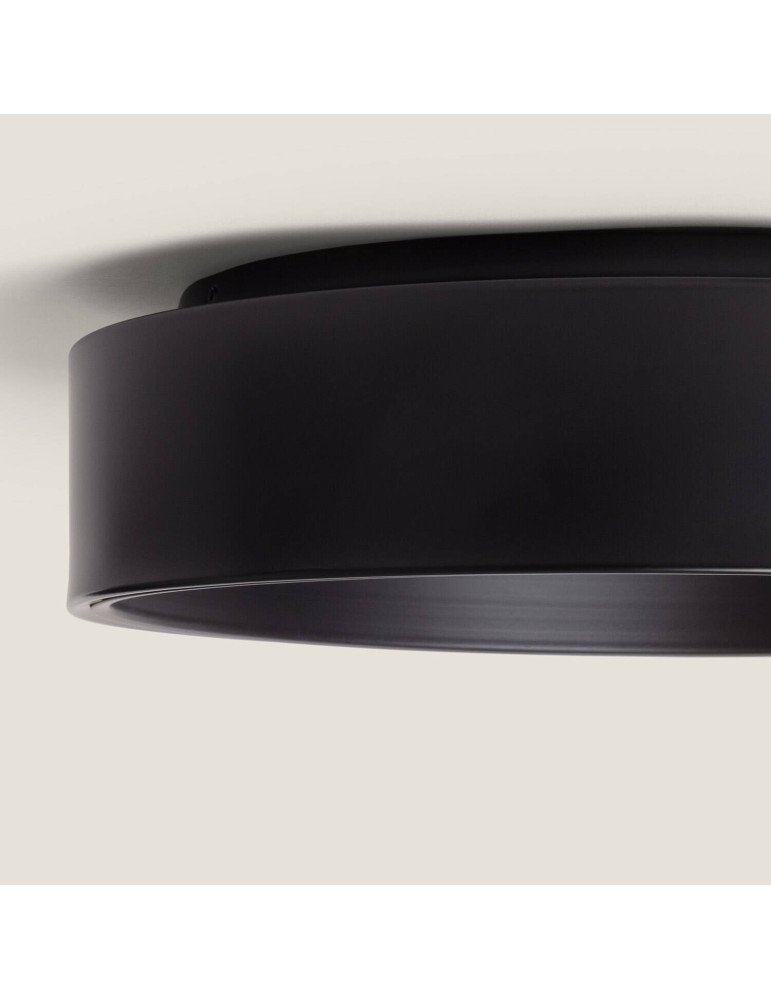 Plafonnier LED Rond Métal 15W CCT Sélectionnable Design Black Ø350 mm