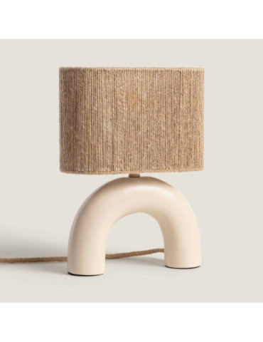 Lampe à Poser Céramique et Corde Naturelle Callie