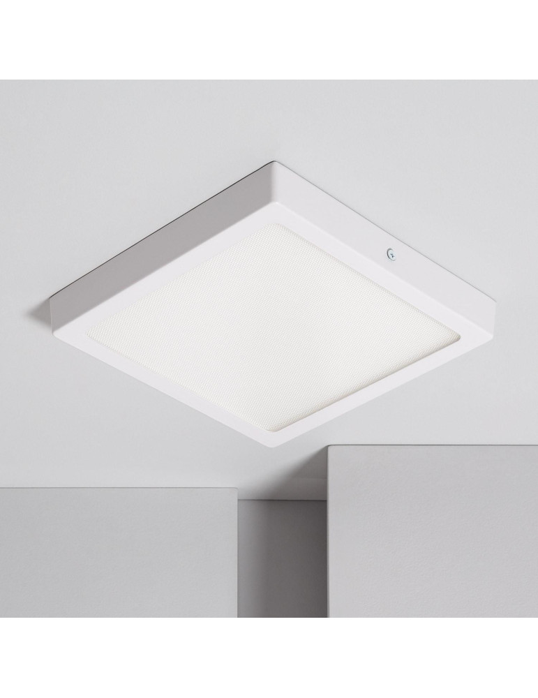 Plafonnier LED Carré 18W Extra-Plat (CRI90) Microprismatique CCT Sélectionnable (UGR17) 205x205 mm