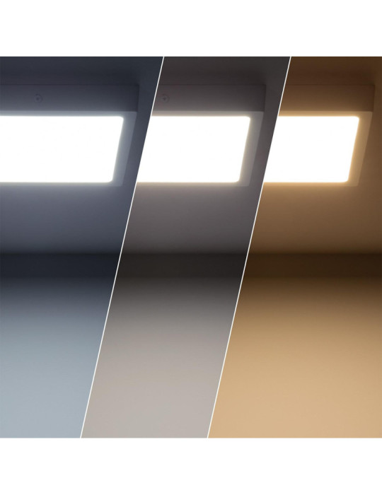 Plafonnier LED Carré 18W Extra-Plat (CRI90) Microprismatique CCT Sélectionnable (UGR17) 205x205 mm