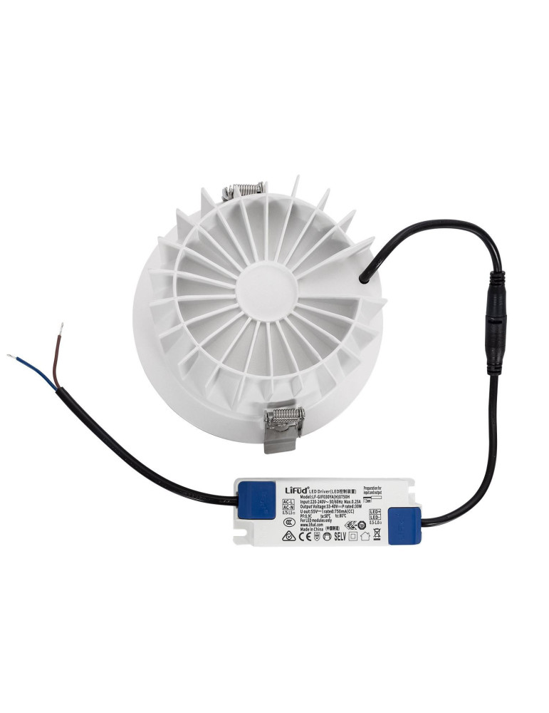 Downlight LED 30W Rond Premium CRI90 LIFUD Coupe Ø 145 mm
