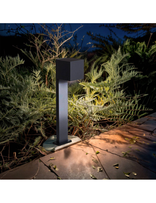 Balise Extérieure Solaire LED en Saillie sur Pied 80 cm Aluminium Denny