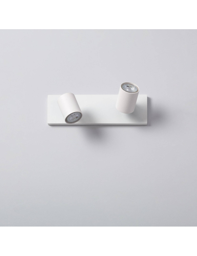 Spot à Douille Double en Saillie Orientable Aluminium Gylu à Ampoule GU10