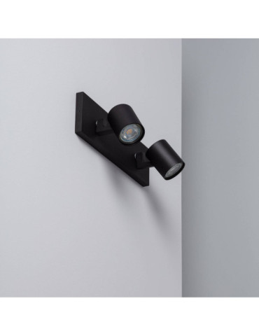Spot à Douille Double en Saillie Orientable Aluminium Gylu à Ampoule GU10