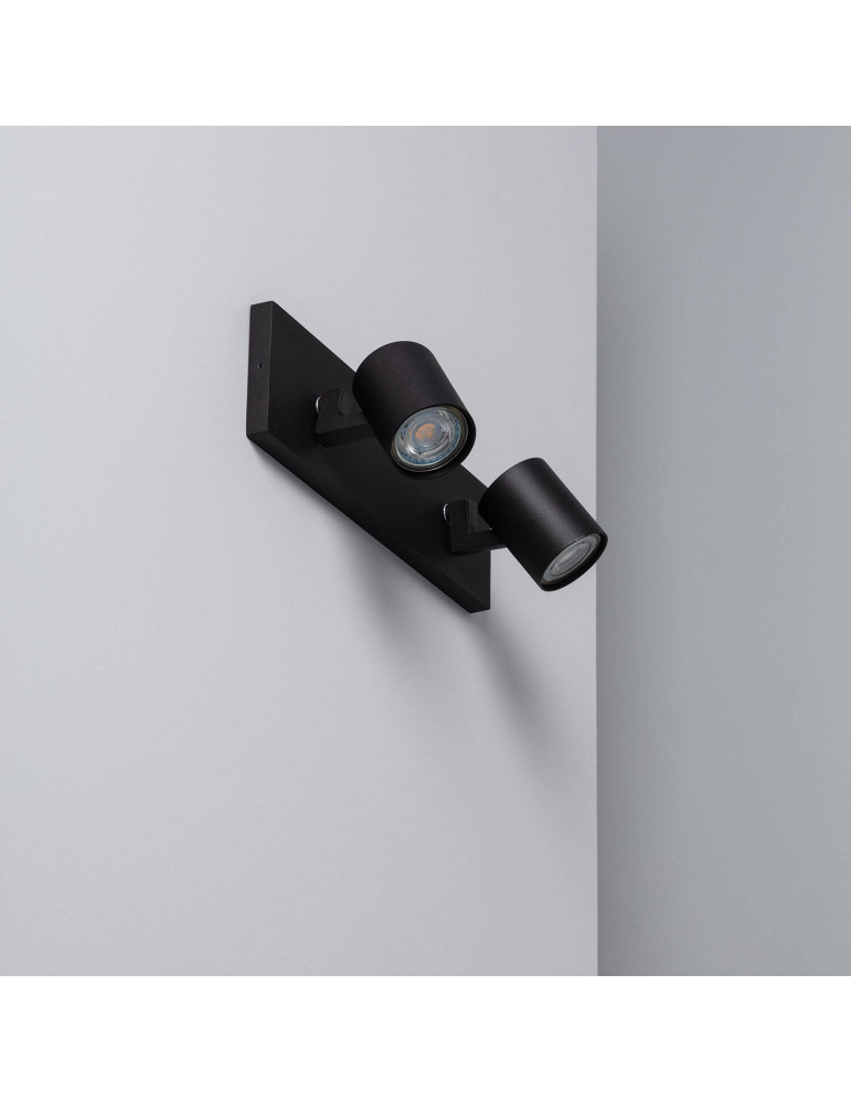 Spot à Douille Double en Saillie Orientable Aluminium Gylu à Ampoule GU10 Spot à Douille Double en Saillie Orientable Aluminium Gylu à Ampoule GU10