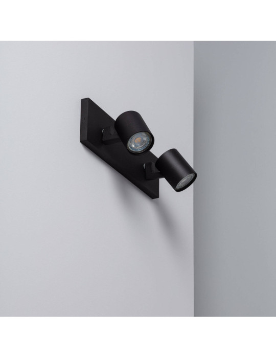 Spot à Douille Double en Saillie Orientable Aluminium Gylu à Ampoule GU10 Spot à Douille Double en Saillie Orientable Aluminium Gylu à Ampoule GU10