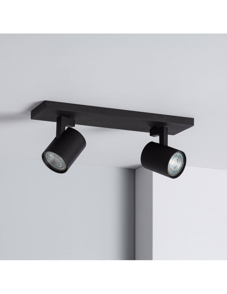 Spot à Douille Double en Saillie Orientable Aluminium Gylu à Ampoule GU10
