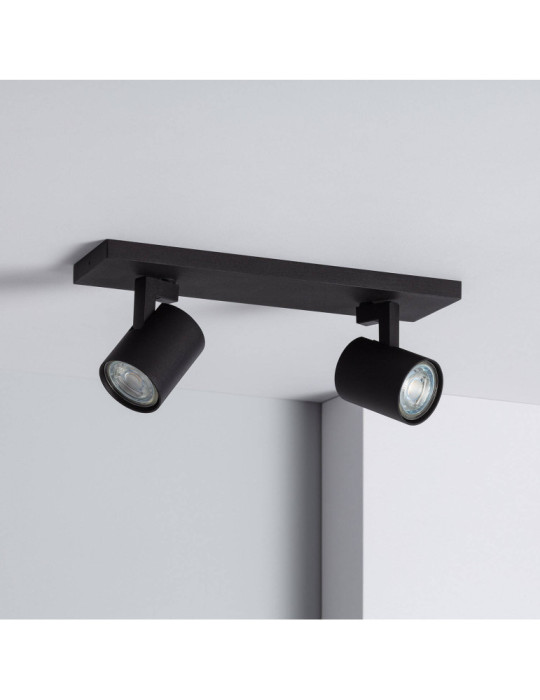 Spot à Douille Double en Saillie Orientable Aluminium Gylu à Ampoule GU10