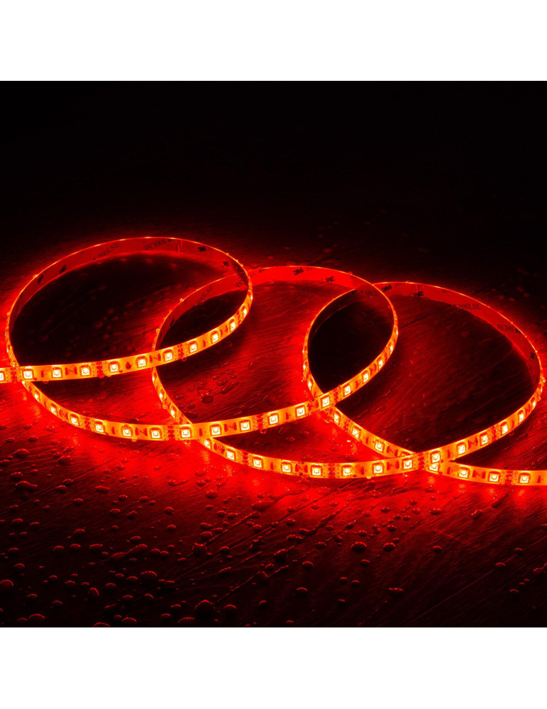 Ruban LED RGB 12V DC SMD5050 60LED/m 5m IP65 Largeur 10mm Coupe 10cm