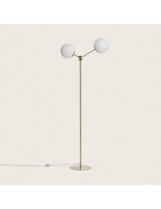 Lampadaire Métal et Verre Moonlight 2 Spots