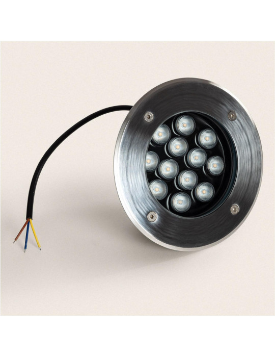 Spot LED Extérieur Solide Encastrable au Sol Inox 12W