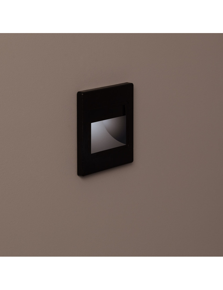 Balise LED 1.5W Encastrable au Mur Randy Noire Balise LED 1.5W Encastrable au Mur Randy Noire